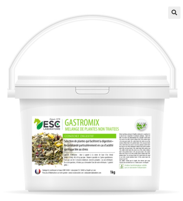 ESC GASTROMIX – Digestion et acidité gastrique cheval – Mélange de plantes